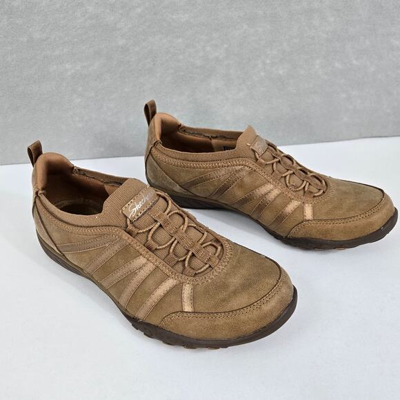 Skechers Breathe-Easy Remember Me Slip-On Taupe Memory Foam Shoes Womens 7 - NEW - Picture 4 of 10